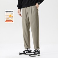 布衣传说休闲裤男弹力商务男裤简约中腰修身裤子简约休闲长裤 灰色 31