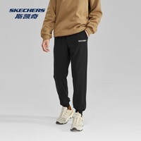 斯凯奇（Skechers）男士针织束脚运动裤 松紧休闲裤子加绒舒适裤子 碳黑（常规）/0018 L