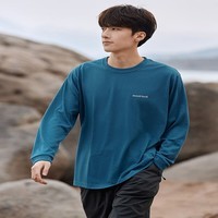 mont·bell长袖t恤男女款户外运动春夏速干透气圆领打底衫百搭上衣1114688 BGN蓝绿色 M