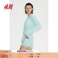 H&M2026夏季新款女装双层运动短裤1317503 亚马逊蓝 M 165/80