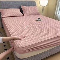 加厚夹棉床笠单件全包床单磨毛床罩床垫保护罩套防滑防尘2025新款 夹棉床笠-豆沙XG 90*200