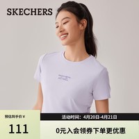 斯凯奇（Skechers）女款针织水显印花短袖T恤衫P225W241