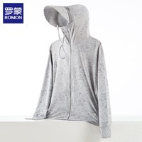罗蒙（ROMON）夏季新款情侣防晒衣男女款皮肤衣透气凉感防晒服外套男装上衣 枫叶灰色-男款 2XL