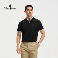 比音勒芬【冰氧吧】2026夏季新款男士休闲通勤上衣多色抗菌凉感短袖POLO衫 07黑色 S （95）