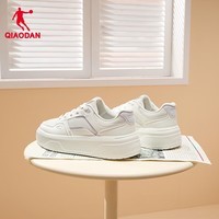 乔丹女鞋板鞋网面透气休闲鞋潮流运动百搭女厚底板鞋 象牙色/柔灰紫 37