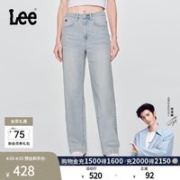 Lee【张凌赫代言】428懒懒裤舒适直脚蓝色女牛仔裤潮流LWB100428 浅蓝色 27