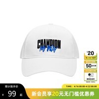 Champion冠军鸭舌帽遮阳男帽旅游帽 音乐主题棒球帽运动休闲风跑步帽子 白色 均码