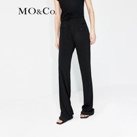 MO&Co.运动风抽绳高腰中线微喇及地长裤休闲裤裤子女