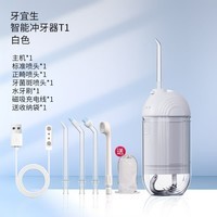 牙宜生【学生口腔清洁】电动冲牙器家用水牙线正畸旅行便携洗牙器儿童超声波清洁口腔牙菌斑情人节礼物 T1白色磁吸充电款 4支喷头