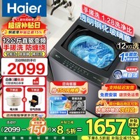 海尔（Haier）【云溪4.0】26年新品波轮洗衣机13公斤直驱一级变频双动力防缠绕洗衣机全自动除菌螨国家补贴15% 12KG手搓洗+除菌螨+超净洗+一键智洗 波轮