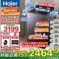 海尔（Haier）【云溪4.0】77E波轮洗衣机10公斤双动力直驱变频防缠绕全自动洗衣机羽绒洗除菌螨换新国家补贴15% 【77E精华洗】11KG顽渍洗+语音播报+智投 波轮