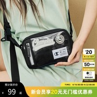 Champion冠军相机包男斜挎包潮牌徽章单肩方包女复古小食量痛包日常通勤 黑色 均码