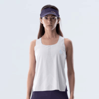 飞比特【风洞背心4.0】女士印花运动夏季无袖t恤跑步健身速干 云雾白