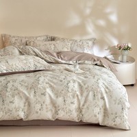 AIDLI 纯棉床上四件套40支纯棉 被套床单被罩床上用品双人全棉套件 秋晚云山 四件套 床单款 （被套200*230cm）