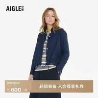 AIGLE艾高法式衬衫女士DFT速干透汽上衣休闲吸湿COOLMAX凉感纯色长袖 帝国深蓝 BA784 36(160/84A)