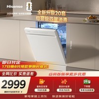 海信(Hisense)【升级20套】零菌洗碗机家用165升嵌入式升降碗篮母婴四星消毒分层洗110热风烘干168存储Y301iSW
