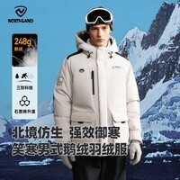 诺诗兰冬季户外男女抗寒保暖面包服三防加厚鹅绒羽绒服【北境】 土灰色-男 XL (175)