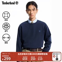 添柏岚（Timberland）官方男款卫衣户外加绒圆领套头舒适保暖|A5SF8 A5SF8Z02/深色蓝宝石 XS