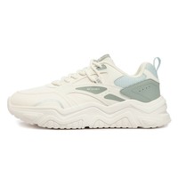 361°女鞋棉鞋加绒保暖加厚舒适革面防滑雪地靴百搭复古运动休闲鞋子女 羽毛白/浅烟绿【6738】 36