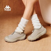 卡帕女鞋保暖棉鞋女加绒2026春季新款雪地靴增高休闲鞋加厚云朵鞋子女 灰卡其（拉链款） 37