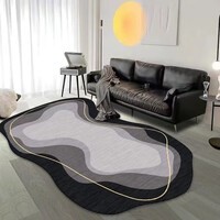 KAYE异形客厅地毯 ins北欧轻奢卧室床边毯免洗加厚沙发茶几不规则地毯 YX-T6 120x160 cm