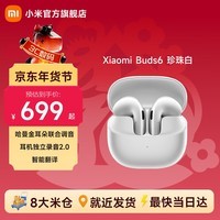 小米（MI）Xiaomi Buds 6 降噪耳机 半入耳式蓝牙耳机 适用于安卓苹果手机 Xiaomi Buds 6 珍珠白