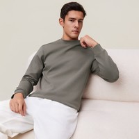 90分运动休闲保暖舒适百搭纯色空气层长袖卫衣  松露棕 4XL (195/96A)