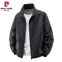皮尔卡丹（pierre cardin）2025秋季新款立领夹克外套男纯色百搭休闲上衣时尚外套 黑色 M
