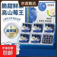 云南高山蓝莓超大果甜蓝莓京东快递冷藏送货上门90-115g 实惠6盒装（90g-115g/盒） 中果12mm