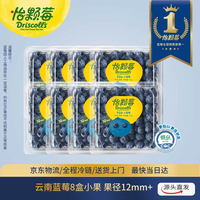 怡颗莓Driscoll\'s云南蓝莓12mm+ 8盒装 约125g/盒 新鲜水果源头直发