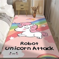 KAYE床边毯卡通儿童房间榻榻米飘窗少女可爱免洗家用加厚客厅卧室地毯 飞马公主 60x160 cm