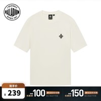 帕拉丁（PALLADIUM）帕拉丁上装简洁鸢尾花图案男款短袖T恤1011905 香草冰色 M