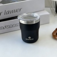 哈尔斯(HAERS)咖啡杯高颜值不锈钢便携随行生日礼物保温杯 黑300ml