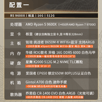 AMD R5 9600X/RX9070XT/RTX5060TI/5070花嫁mini纯白迷你主机ITX组装电脑台式电脑主机台式机AIPC电脑 配置一丨R5 9600X/核显/16G/512G