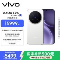 vivo X300 Pro 卫星通信版 12GB+512GB 简单白 蔡司2亿APO超级长焦 蓝图影像双芯 拍照 AI手机