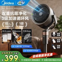 美的（Midea）空气循环扇家用电风扇一级能效落地扇卧室节能轻音语音控制空气净化毛发过滤 【直流变频  双重抗菌】语音操控款