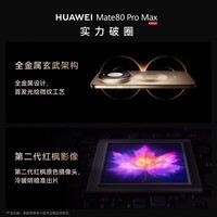 HUAWEI Mate 80 Pro Max 全金属玄武架构 超透亮灵珑屏鸿蒙手机华为mate80promax官方正品 极地银 16GB+1TB 官方标配