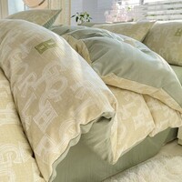 途波列A类小竺棉提花四件套亲肤轻柔被套床单床品四件套 字母旋律-NN 1.8m床单款(被套200*230cm)套件