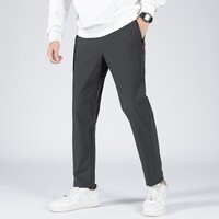 真维斯户外运动夏季男士直筒休闲裤青少年纯色裤装 灰色 XL