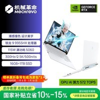 机械革命【国家补贴】蛟龙16Pro 潮玩版 16英寸游戏电竞笔记本电脑(R9-9955HX 16G 1T RTX5060 300Hz白)