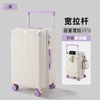 友胜保罗行李箱24寸大容量PC万向轮旅行箱28寸男女皮箱登机箱20寸密码箱包 暮山紫 20英寸 【四轮五五开登机款】