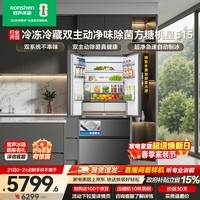 容声方糖机皇515L法式多门冰箱双系统超薄零嵌入式一级能效无霜自动制冰灰BCD-515P60FZNAD国家补贴