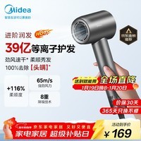 美的（Midea）高速吹风机 39亿等离子护发 家用负离子护发吹风筒 杀菌除头螨电吹风FG208灰 新年礼物 生日礼物