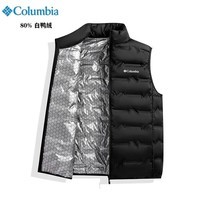 Columbia石墨烯轻薄鸭绒男马甲秋冬保暖立领背心 黑色 L 125-145斤