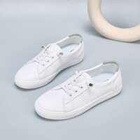 达芙妮小白鞋女款2026新款夏季女鞋平底一脚蹬鞋子女休闲浅口板鞋LP 白绿色 35