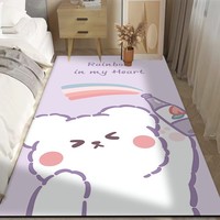 KAYE床边毯卡通儿童房间榻榻米飘窗少女可爱免洗家用加厚客厅卧室地毯 彩虹小熊 60x160 cm