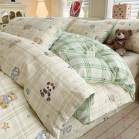 流川枫 全棉高支斜纹印花新疆棉高密纯棉被套床单四件套 星梦伙伴SXD 1.5m 床单款 (被套200*230cm) 套件