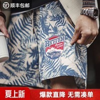 马登工装美式印花沙滩裤海边度假短裤宽松薄款外穿休闲五分裤男夏 印花色 【夏日ootd穿搭/男士大裤衩/2026新款】 M