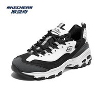 斯凯奇（Skechers）熊猫鞋2026春季新品运动鞋复古老爹鞋时尚透气舒适高回弹 黑色/白色/BKW 37