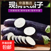 寿光农家紫茄子新鲜现摘绿把黑茄 烧烤炒菜煲汤 带箱2斤净重1.8斤